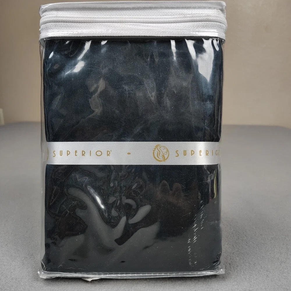 SUPERIOR 100% Egyptian Cotton 1500 Thread Count Standard Pillowcase Black 2 Pack